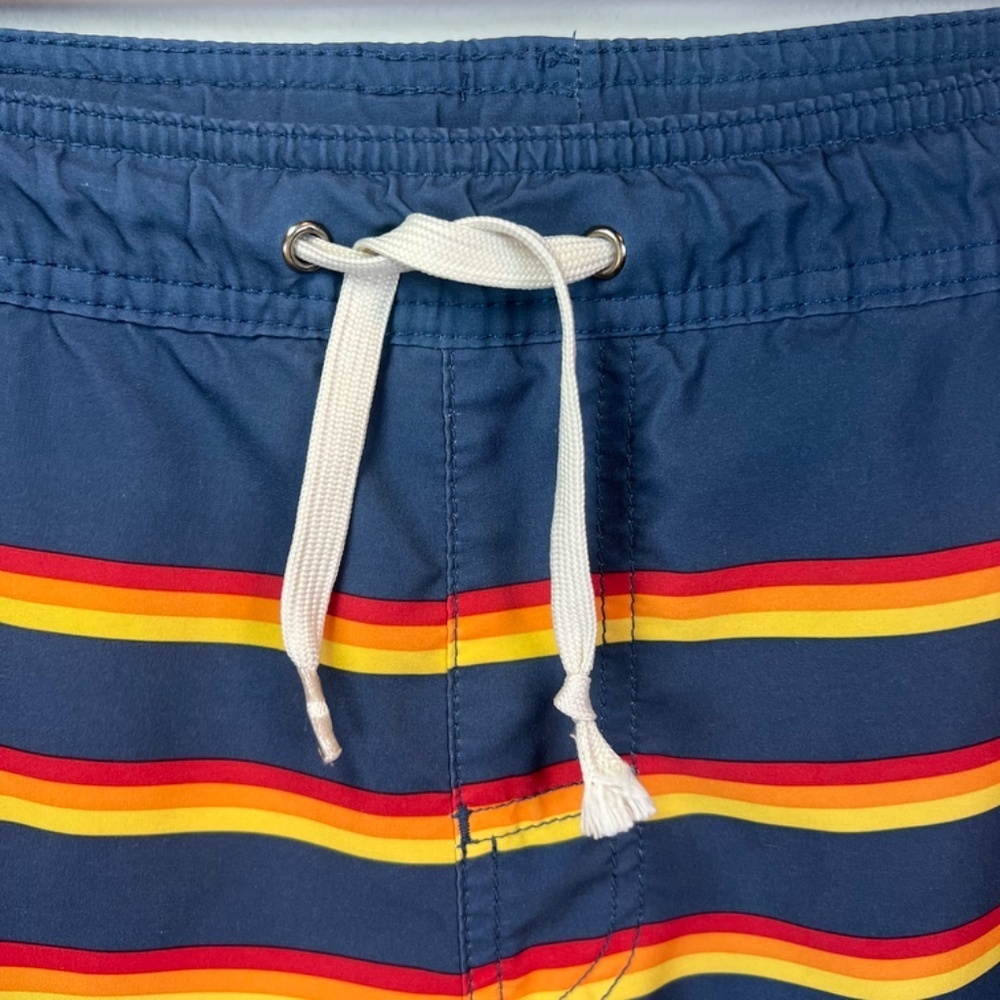 Fair Harbor Anchor Shorts Blue 3 Stripes Shorts Lined Pockets Swim Casual Medium - Picture 2 of 15